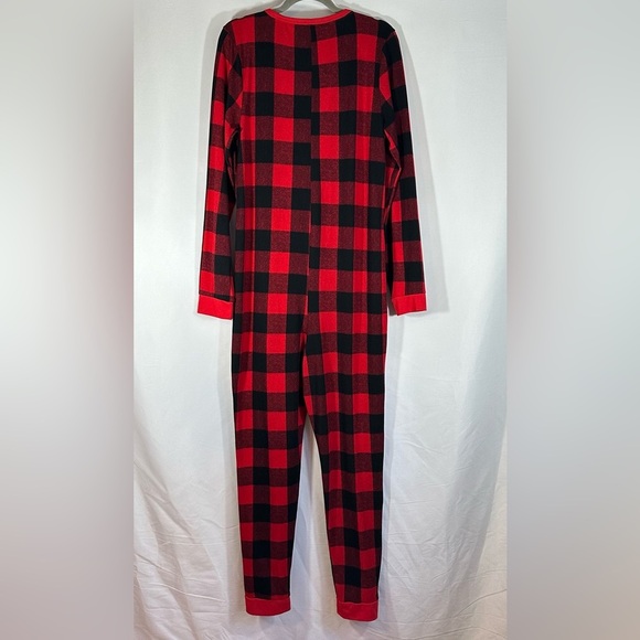 Lucky Brand Red & Black Plaid Onesie Pajamas - Picture 8 of 8